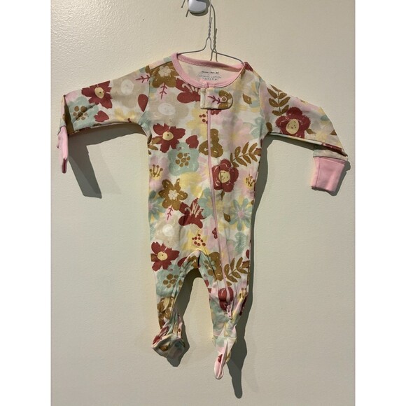 NWOT Member's Mark Pink Floral 100% Organic Cotton Sleeper - 3M - Picture 1 of 3